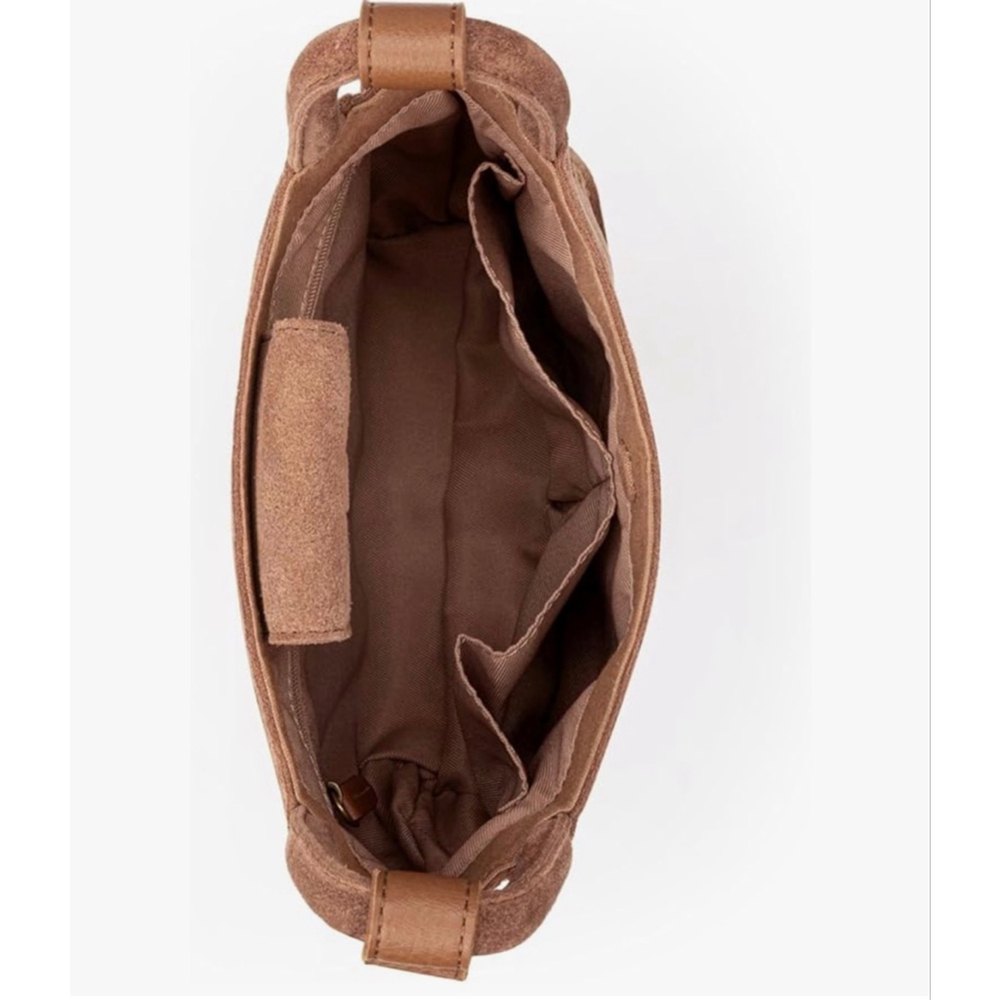 The Sak Crossbody Bag Tobacco Suede Leather, Small Crossbody - Picture 5 of 8